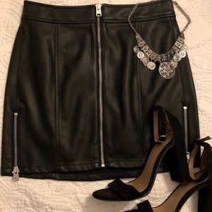 (Minus The) Leather Zip Front Mini Skirt